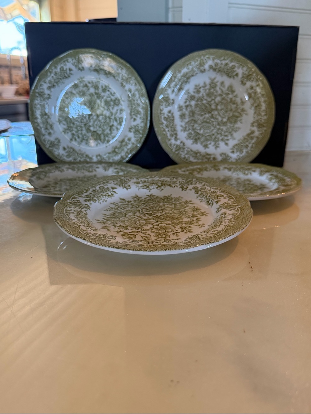 J&G Meakin Royal Staffordshire Avondale Ironstone Green Plates Set of 5